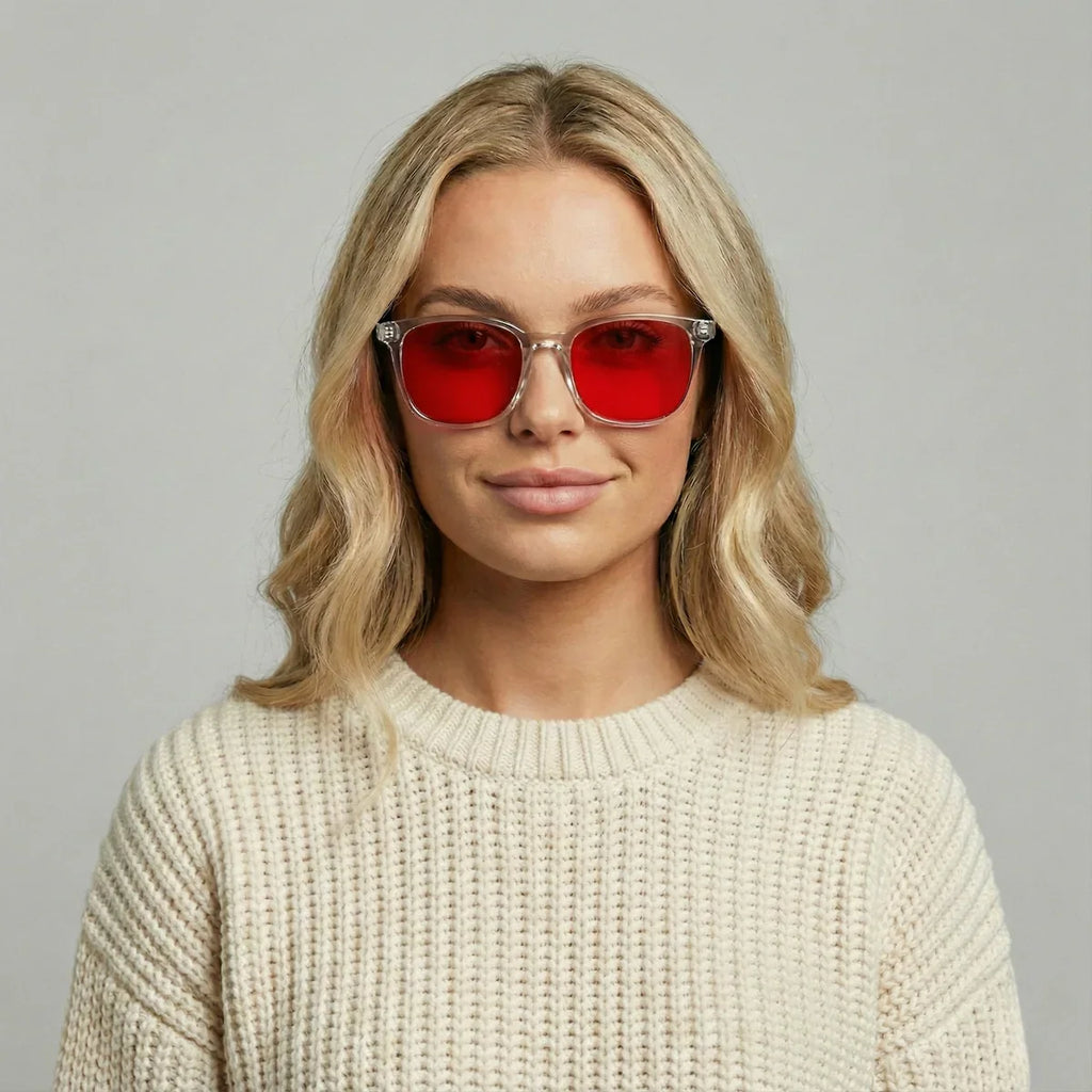 Franklin Frames| Transparent Red Lens Blue Light Blocker.